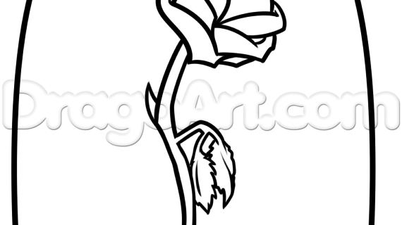 570x320 Collection Of 'rose From Beauty And The Beast Drawing' Download