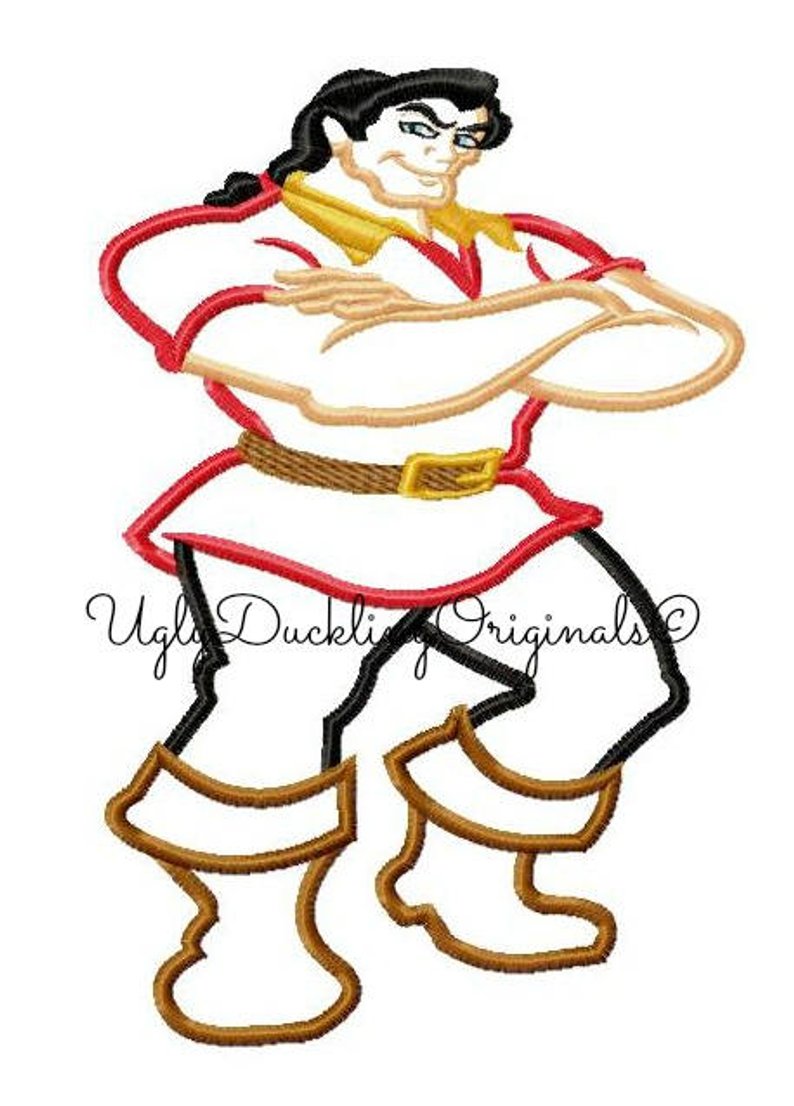 794x1106 Gaston Full Body Applique Design Villain Beauty And Beast Etsy