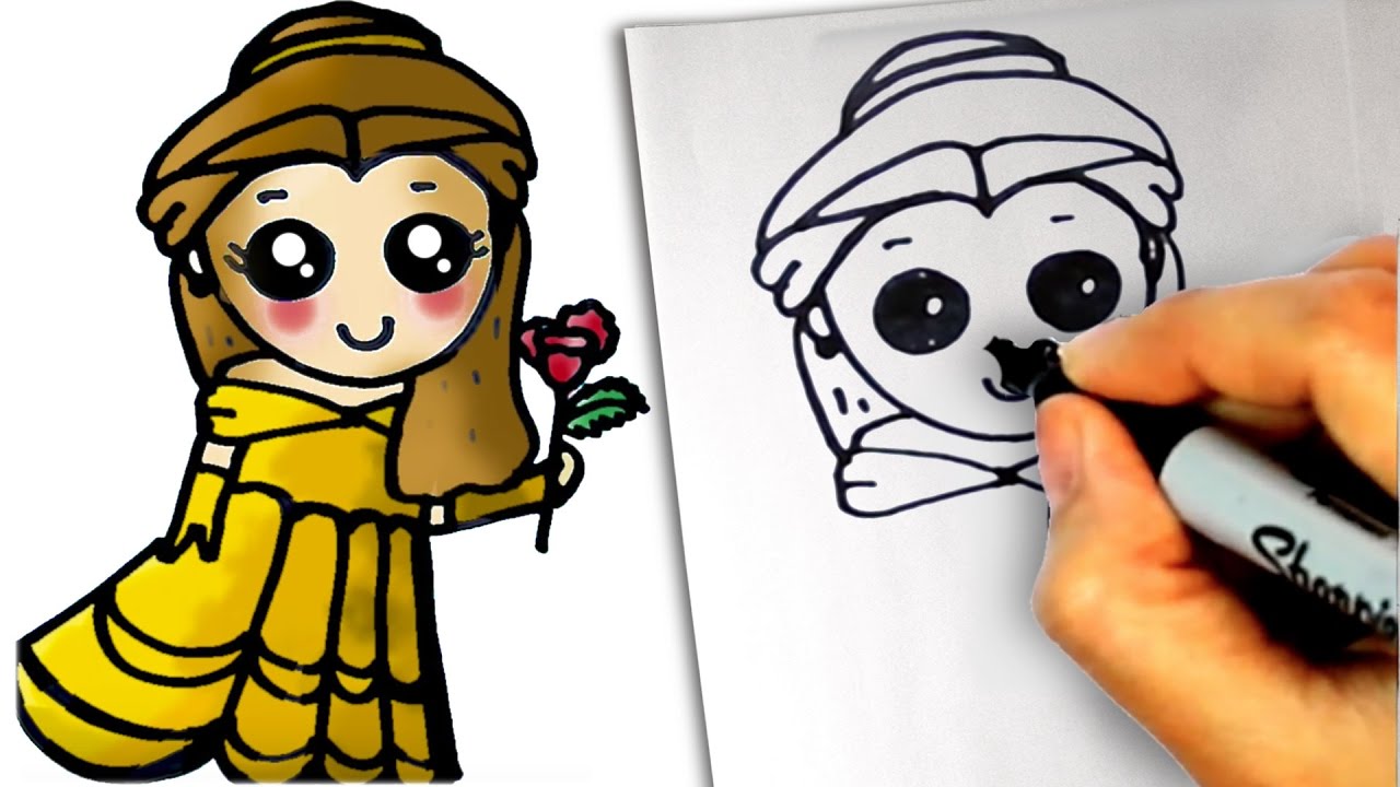 1280x720 How To Draw Disney Princess Belle From Beauty And The Beast Cute