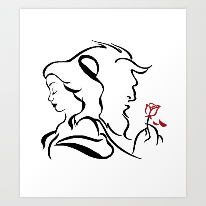 Beauty And The Beast Rose Drawing Free download on ClipArtMag