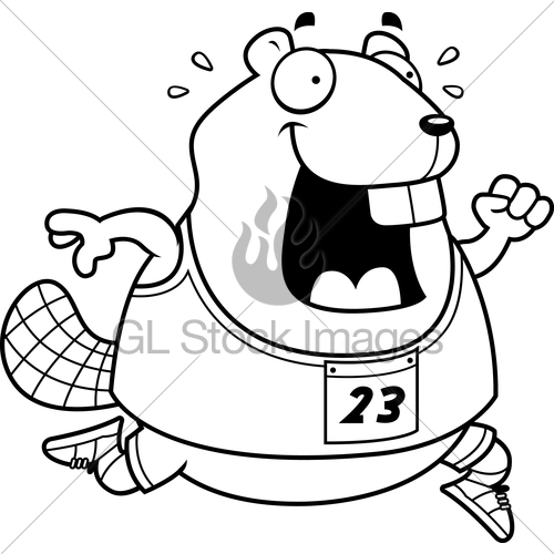 500x500 Cartoon Beaver Running Race Gl Stock Images