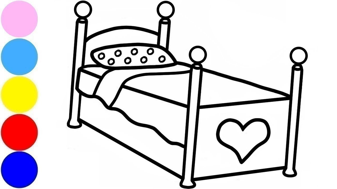 1280x720 Coloring Girls Bed With Paint And Drawing Learn Colors For Kids