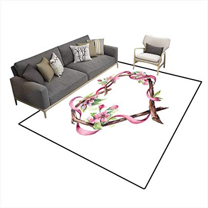 425x425 Room Home Bedroom Carpet Floor Mat Frame Heart