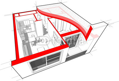 400x273 Perspective Cutaway Diagram Of A One Bedroom Apartment Completely