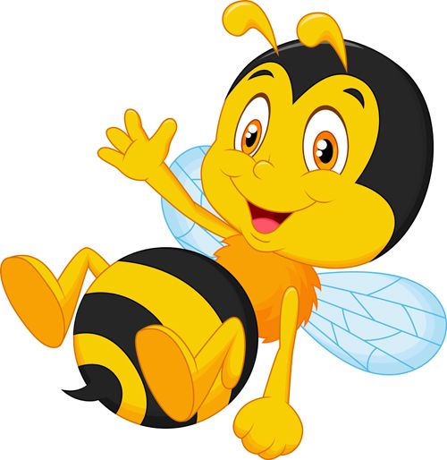 500x514 Cute Bee Cartoon Vector Illustration Bees Bumble Bee
