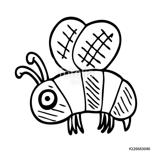 500x500 Line Drawing Cartoon Anxious Bee Stock Image And Royalty Free