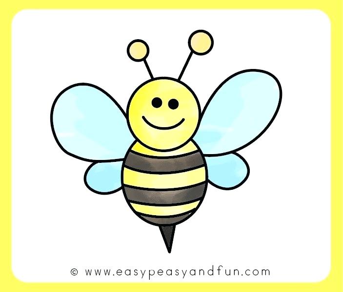 703x597 Drawing Of Bee Color The Drawing Beetle Drawing Easy
