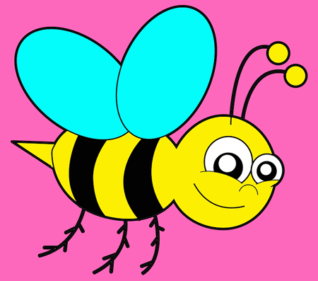 450x397 how to draw cartoon bumblebees or bees with easy step