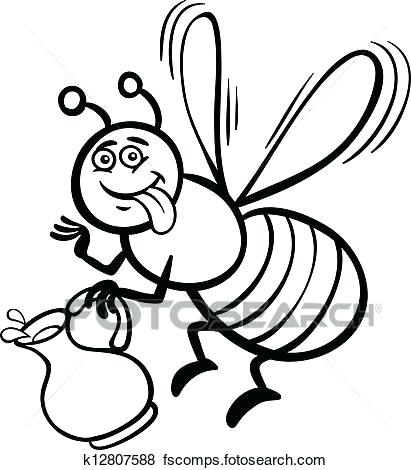 411x470 Honey Bee Drawing Cartoon