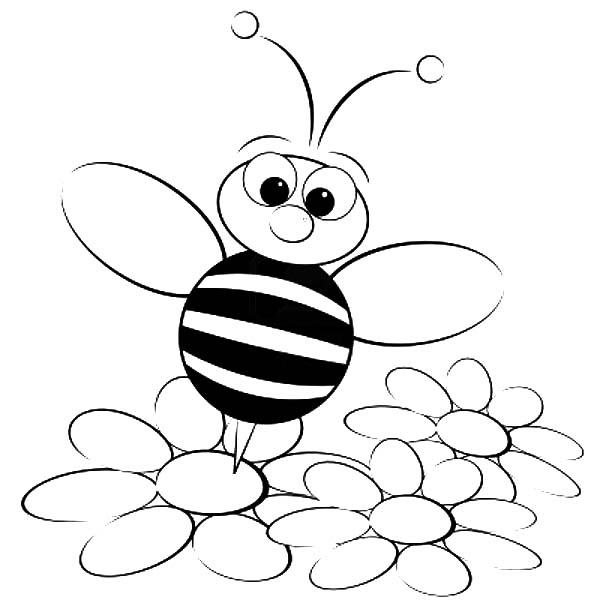 600x600 Bumble Bee Standing On Flower Coloring Pages Best Place To Color