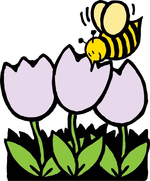 492x594 Bee And Flowers Clip Art Free Vector In Open Office Drawing