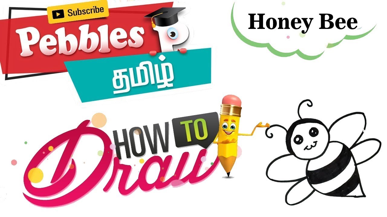 1280x720 how to draw honey bee easy simple drawing for kids in tamil