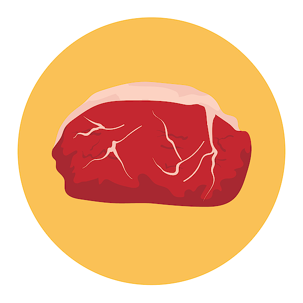 600x600 Flat Design Style Meat Icon
