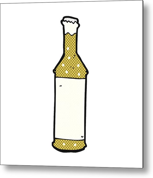 493x572 Comic Cartoon Beer Bottle Metal Print