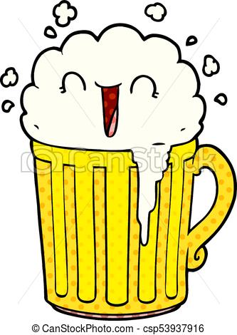 333x470 Happy Cartoon Mug Of Beer Vector Clip Art