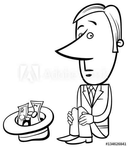 435x500 businessman beggar illustration