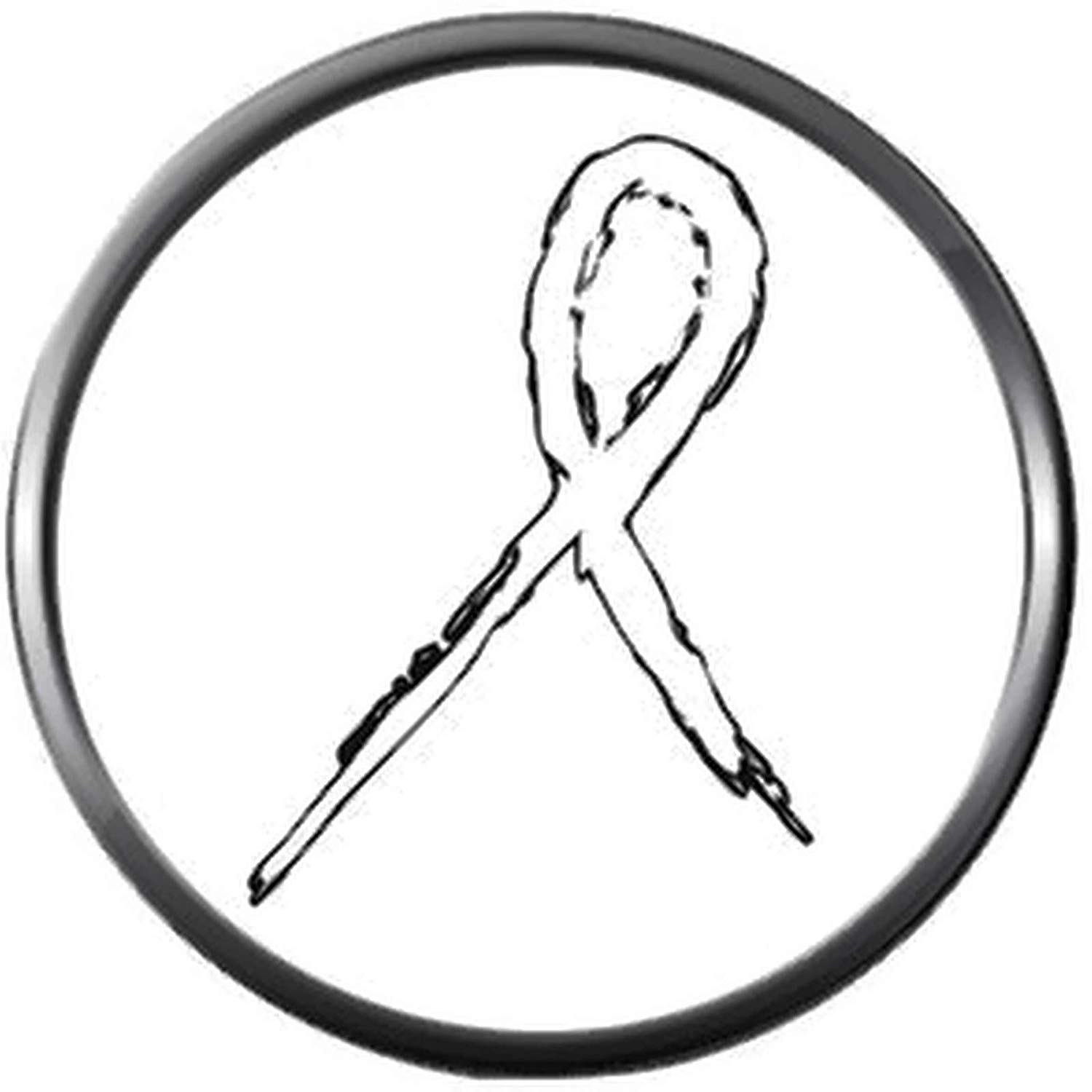 1500x1500 Sketch Art Lung Cancer White Ribbon Support Awareness