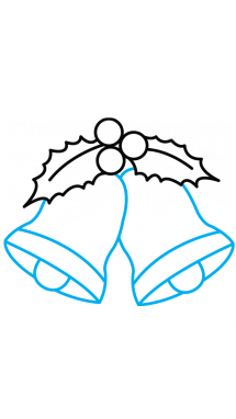215x382 How To Draw Christmas Bells, Easy Step