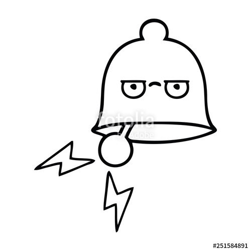 500x500 Line Drawing Cartoon Ringing Bell Stock Image And Royalty Free