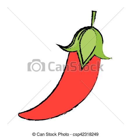 450x470 Drawing Chili Pepper Culinary Food Vector Illustration