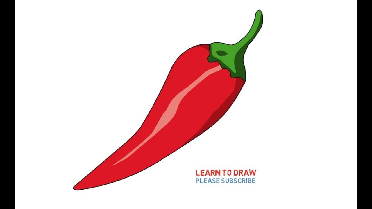 1280x720 How To Draw A Red Pepper Step