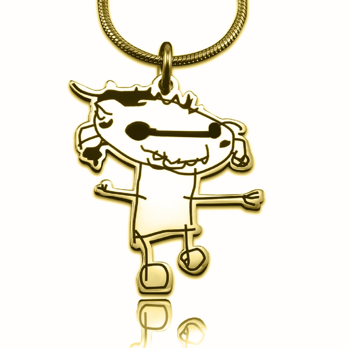 1200x1200 Personalised Jewellery Custom Kids Drawing Necklace Gold Belle Fever