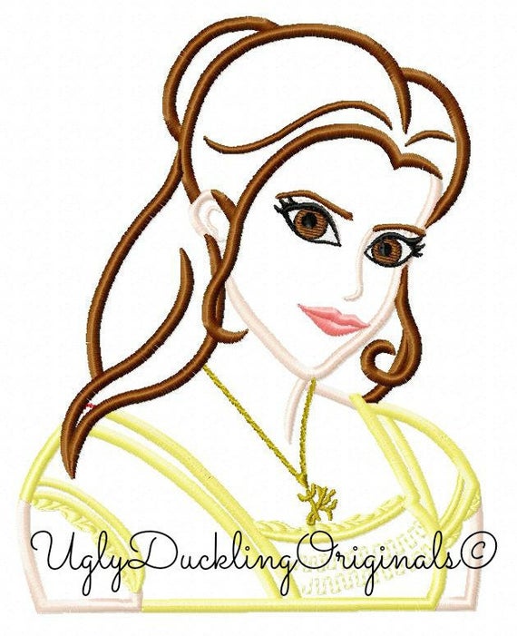 570x701 Belle Applique Design Beauty And Beast Original Drawing