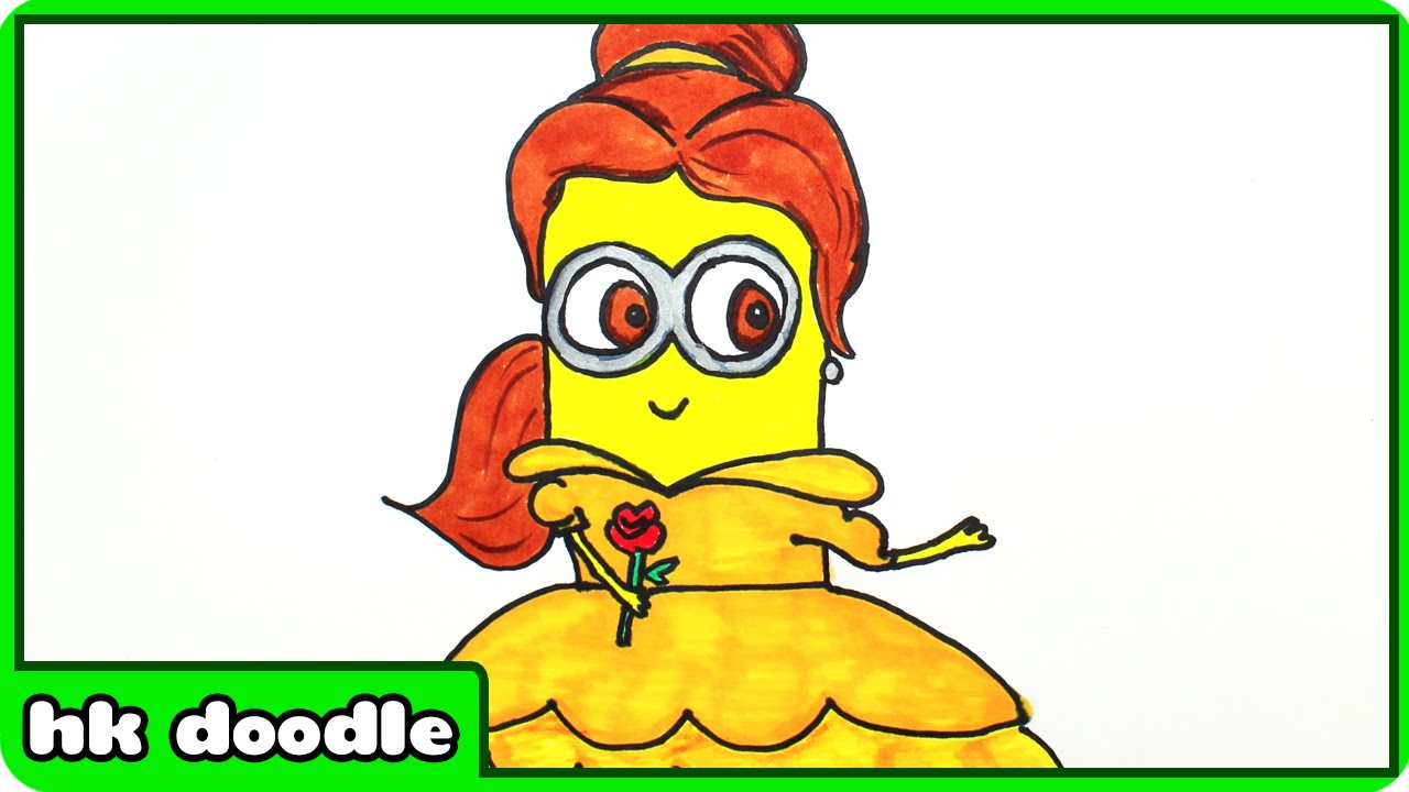 1280x720 How To Draw A Minion As Disney Princess Belle From Beauty