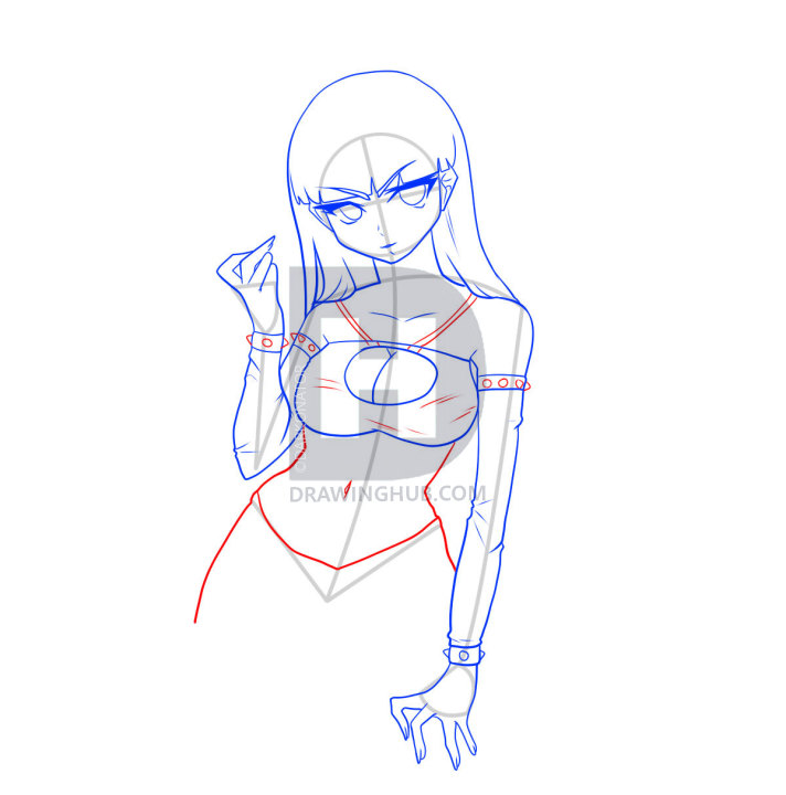 712x720 How To Draw An Anime Devil Girl, Anime Devil Girl, Step