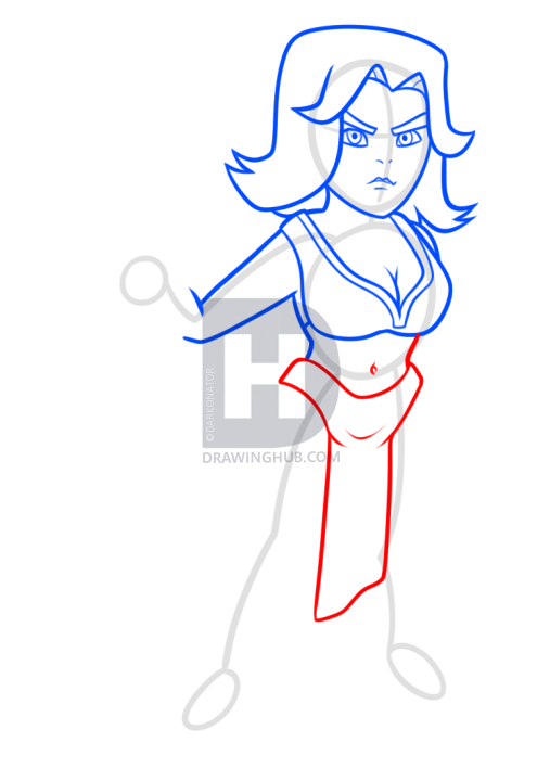 507x720 How To Draw Valkyrie From Clash Of Clans, Step