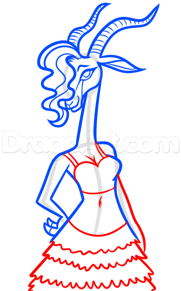 591x949 How To Draw Gazelle From Zootopia, Step