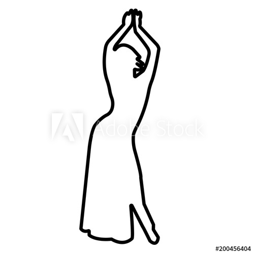 500x500 Belly Dancer Outlineon White Background