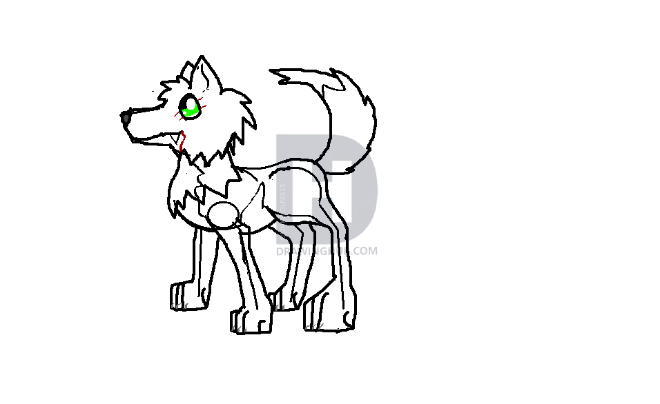 956x586 How To Draw A Wolf, Step
