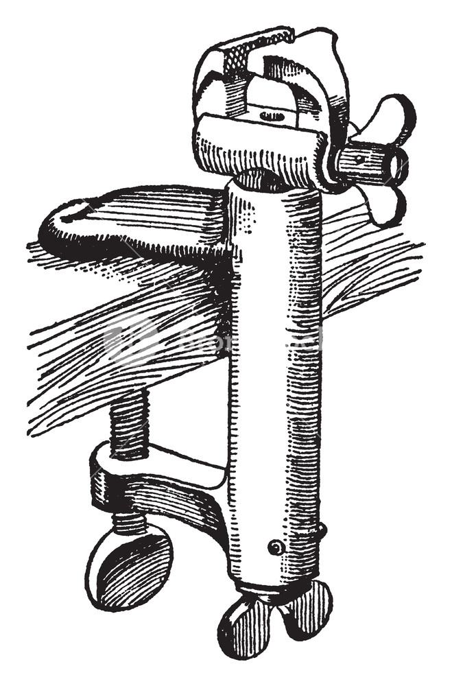 659x1000 This Illustration Represents Clamped To Bench Hand Vise, Vintage
