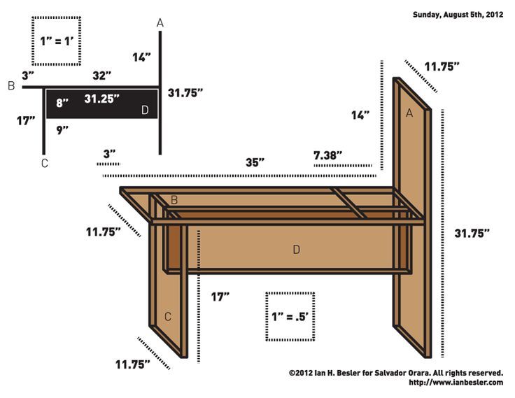 736x569 Drawing Bench Plans