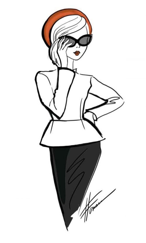 500x833 Drawing Of A Girl In Sunglasses