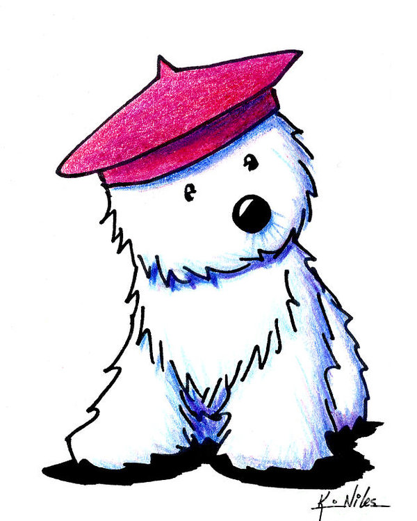 600x749 Raspberry Beret Westie Poster