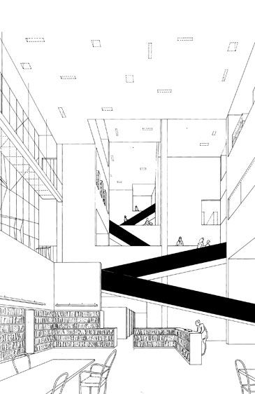 365x562 Steven Holl Library, Queens Architecture Representations
