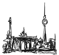 190x179 Tv Tower, Berlin, Brandenburg Gate, Drawing Men's Premium T Shirt