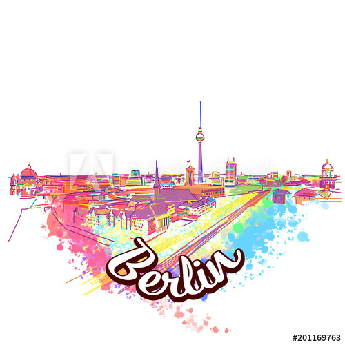 500x500 berlin skyline drawing art concept