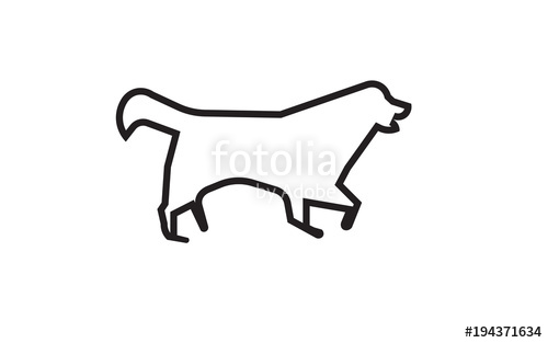 500x313 Bernese Mountain Dog Silhouette Outline On White Background Stock