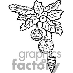 300x300 Christmas Decoration Bulbs And Berries Clipart Royalty Free