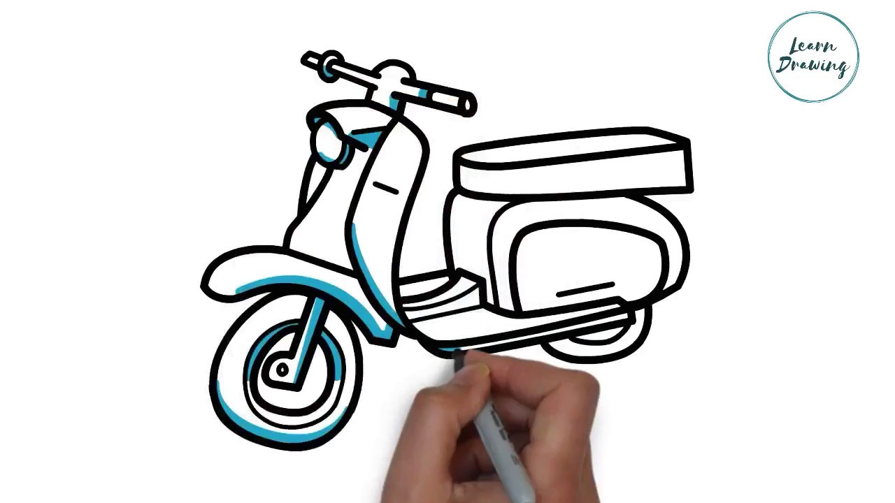 1280x720 How To Draw A Scooter Step