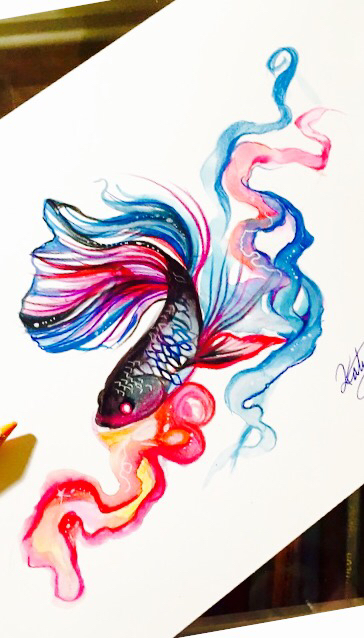 364x638 Drawn Koi Fish Betta Fish