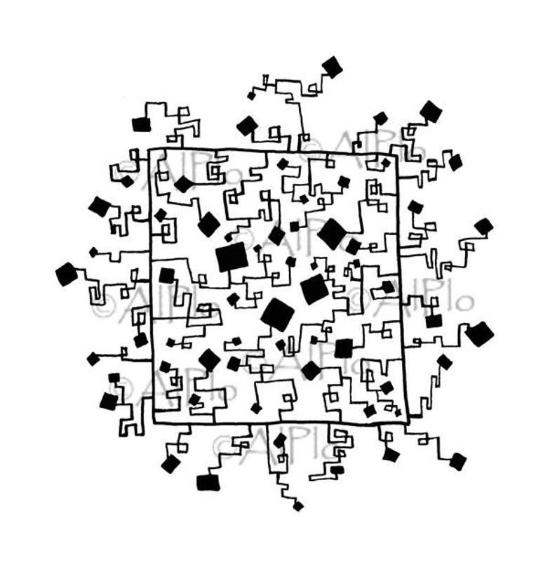 794x802 Digital Download Abstract Square Ink Drawing Fabric Transfer Etsy