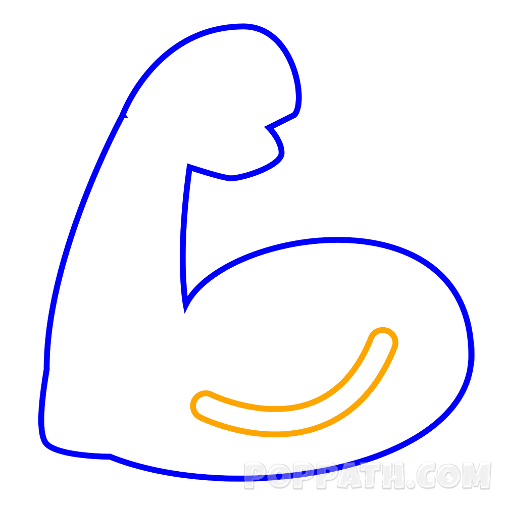 1000x1000 How To Draw A Biceps Emoji Pop Path