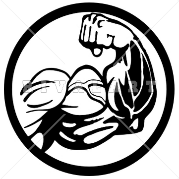 361x361 Sports Clipart Image Of A Flexing Bicep Graphic Weight Lifting