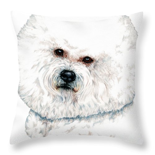 500x500 bichon frise throw pillow for sale
