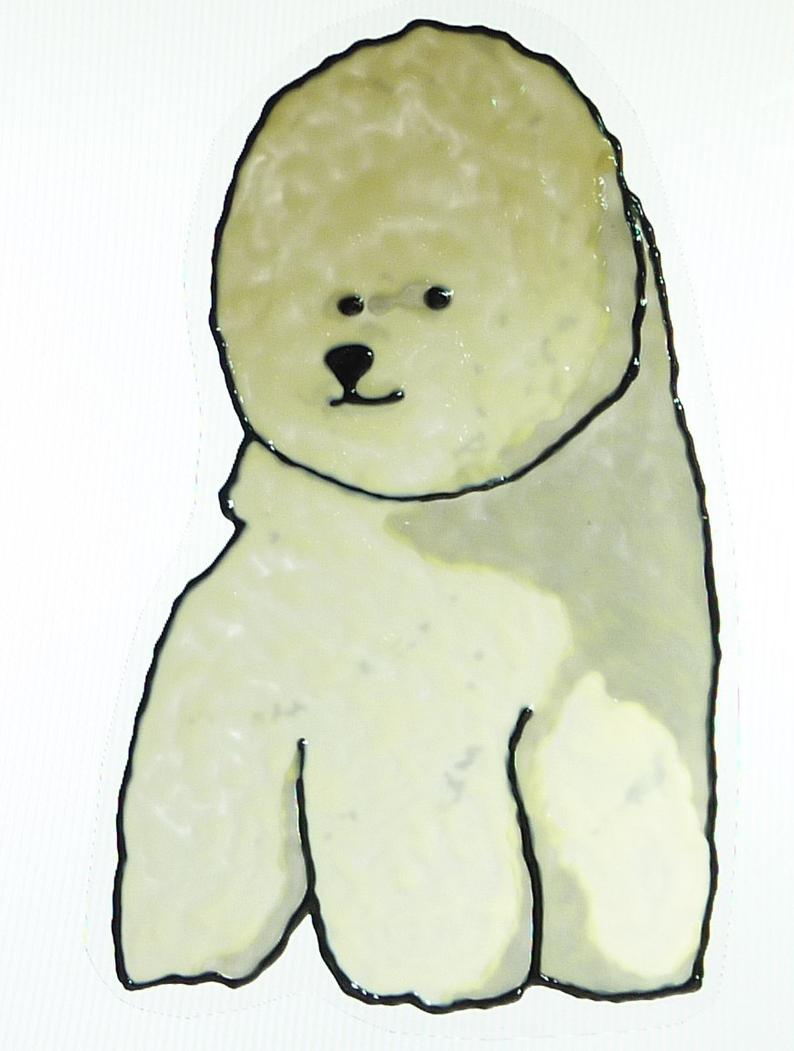 794x1051 bichon frise window cling suncatcher faux stained glass etsy