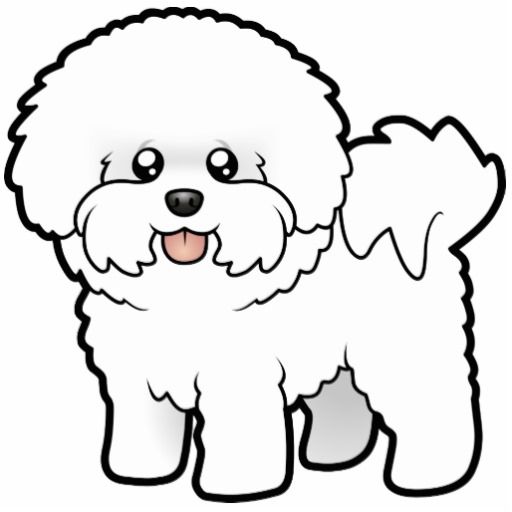 512x512 cartoon bichon frise photo sculpture magnet